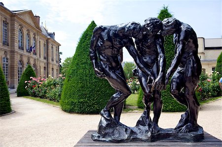 Les Trois Ombres (The Three Shades), 1902-04, bronze sculpture from the Gates of Hell, in garden of the Auguste Rodin Museum, Paris, France, Europe Stock Photo - Rights-Managed, Code: 841-03871678