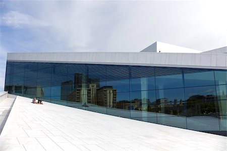 Extérieur maison opéra d'Oslo en été, soleil, centre-ville, Oslo, Norway, Scandinavia, Europe Photographie de stock - Rights-Managed, Code: 841-03871695