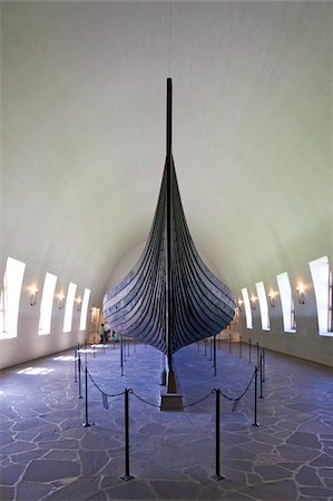 Gokstad ship, 9th century burial vessel,  Viking Ship Museum, Vikingskipshuset, Bygdoy, Oslo, Norway, Scandinavia, Europe Stock Photo - Rights-Managed, Code: 841-03871705