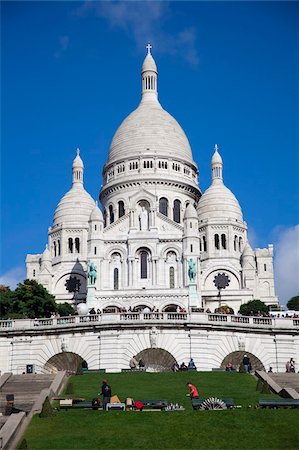 Basilica of Sacre-Coeur, Montmartre, Paris, France, Europe Fotografie stock - Rights-Managed, Codice: 841-03872734