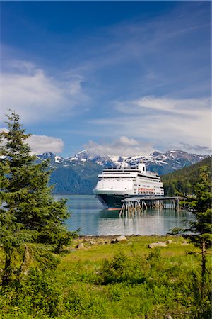 passage - Cruise ship docked at Haines harbor in Portage Cove, Haines, Southeast Alaska, Summer Stock Photo - Rights-Managed, Code: 854-05974280