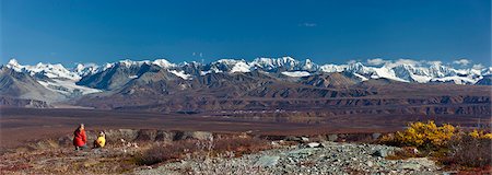 denali highway - Mother and daughter enjoy the view of Summit Lake and the Alaska Range from the Denali Highway near Paxson, Interior Alaska, Autumn Stock Photo - Rights-Managed, Code: 854-05974349