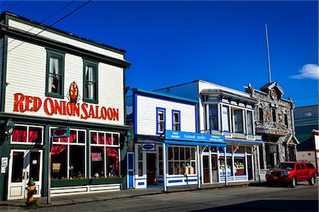 south east - Red Onion Saloon and other historic buildings in downtown Skagway, Southeast Alaska, Summer Stock Photo - Rights-Managed, Code: 854-05974503