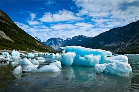 Scenic of icebergs from McBride Glacier in Muir Inlet, Glacier Bay National Park & Preserve, Southeast Alaska, Summer Foto de stock - Con derechos protegidos, Código: 854-05974543