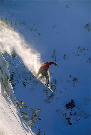 Snowboarder in Mid-Air @ Eaglecrest Juneau Southeast AK winter scenic Foto de stock - Con derechos protegidos, Código: 854-02954863