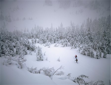 snow blizzard - People Skiing in a Snow Storm @ Douglas Island SE AK Winter Scenic Stock Photo - Rights-Managed, Code: 854-02954901