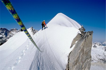 strength concept scenic - Man mountaineering Alaska Range Denali National Park Alaska Interior winter scenic Stock Photo - Rights-Managed, Code: 854-02955042