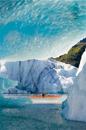 photos ice floats - Male kayaker in Bear Cove Lagoon Resurrection Bay Alaska Kenai Fjords NP  Kenai Peninsula summer Stock Photo - Rights-Managed, Code: 854-02955113