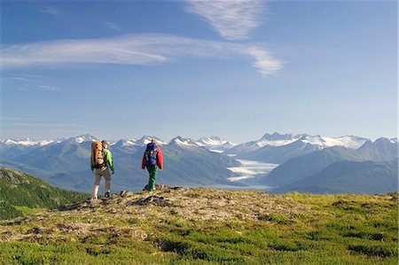 friends walking in park - Couple hiking near Mendenhall Glacier Tongass National Forest Alaska Southeast Stock Photo - Rights-Managed, Code: 854-02955235