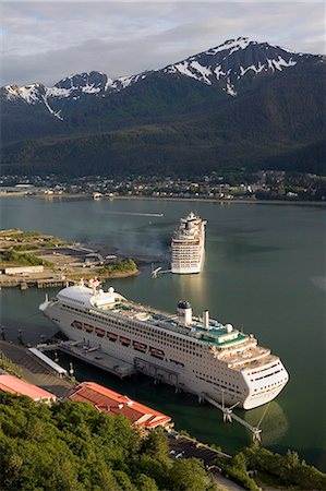 simsearch:854-05974498,k - Princess & Carnival Cruise ships @ Dock Gastineau Channel Juneau Alaska Southeast Inside Passage Stock Photo - Rights-Managed, Code: 854-02955631