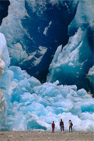 parque nacional da baia de glacier - Hikers Reid Glacier Glacier Bay Natl Park SE AK Summer Foto de stock - Direito Controlado, Número: 854-02956071