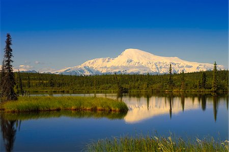 View of Mount Sanford in Wrangell Saint Elias National Park, Southcentral Alaska, Summer Fotografie stock - Rights-Managed, Codice: 854-03362379