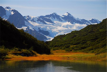 prince william sound - Scenic automne de Harriman Fjord et le Glacier de Harriman en arrière-plan, Prince William Sound, centre-sud de l'Alaska, automne Photographie de stock - Rights-Managed, Code: 854-03362460