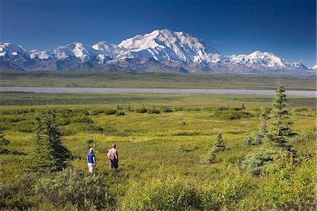 simsearch:854-03538100,k - Jeune couple Découvre Mt McKinley et l'été de la chaîne de l'Alaska l'Alaska Denali National Park Photographie de stock - Rights-Managed, Code: 854-03538126