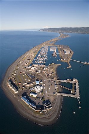 spit - Vue aérienne du port de plaisance de Homer et la fin de l'isthme de Homer Kachemak Bay la péninsule Kenai en Alaska l'été Photographie de stock - Rights-Managed, Code: 854-03538586