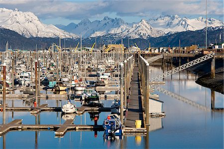 Port de plaisance de Homer au printemps, la péninsule de Kenai, Alaska Photographie de stock - Rights-Managed, Code: 854-03538587