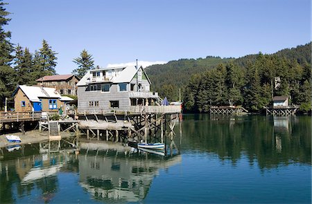 simsearch:854-03538371,k - Seldovia Rowing Club B&B Seldovia Slough Seldovia Alaska Kenai Peninsula Foto de stock - Con derechos protegidos, Código: 854-03538611