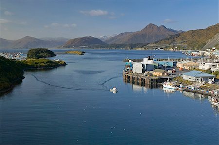 southwest harbor - Small boat entering St.Paul Harbor @ sunrise Chiniak Bay Kodiak Alaska Southwest Autumn Stock Photo - Rights-Managed, Code: 854-03538653