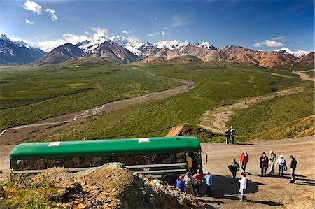 simsearch:854-03538675,k - Visitors off ARAMARK tour bus @ Stony Hill view  Alaska Range Denali National Park Alaska Foto de stock - Direito Controlado, Número: 854-03539107