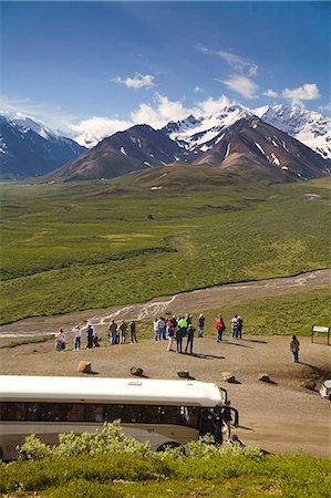 simsearch:854-03538675,k - Visitors off ARAMARK tour bus @ Stony Hill view  Alaska Range Denali National Park Alaska Foto de stock - Direito Controlado, Número: 854-03539109