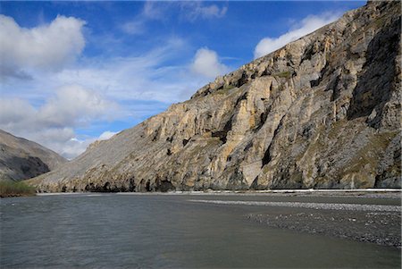 simsearch:854-03646625,k - View of rugged cliffs along the upper Kongakut River, ANWR, Arctic Alaska, Summer Stock Photo - Rights-Managed, Code: 854-03646623