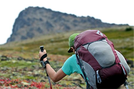 single backpacker usa - Female backpacker hiking to Ptarmigan Pass, Chugach State Park, Southcentral Alaska, Summer Stock Photo - Rights-Managed, Code: 854-03739590