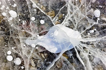 Close up of ice cracks in Nenana River near Denali National Park and Preserve, Interior Alaska, Winter Stock Photo - Rights-Managed, Code: 854-03739684