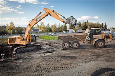 excavations - Site preparation for Alaska Housing Finance Corporation's Lumen Park housing project in South Anchorage, Southcentral Alaska, Summer Stock Photo - Rights-Managed, Code: 854-03739877