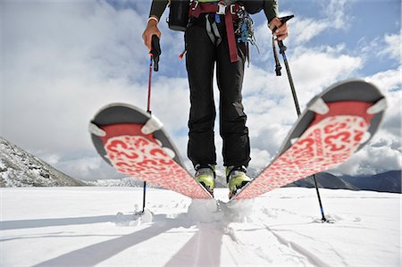 Close up of a backcountry skier on the glacier on the north side of Mt. Chamberlin, Brooks Range, ANWR, Arctic Alaska, Summer Stock Photo - Rights-Managed, Code: 854-03740062