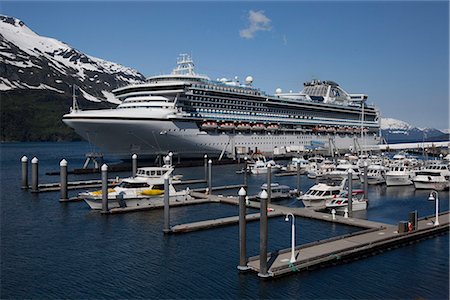 View of the "Sapphire Princess" cruise ship docked in Whittier, Southcentral Alaska, Summer Stock Photo - Rights-Managed, Code: 854-03740168