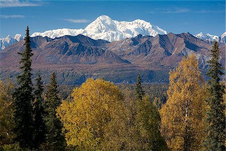 panoramic pictures park snow - Southside view of Mt. Mckinley and Alaska range from Kesugi Ridge Trail  Denali State Park  Southcentral, Alaska  fall Stock Photo - Rights-Managed, Code: 854-03844961