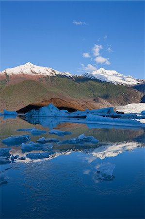 Ice forms along the shoreline of Mendenhall Lake near Juneau, Tongass National Forest, Southeast Alaska, Autumn Stock Photo - Rights-Managed, Code: 854-03845156