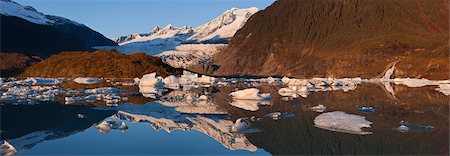 simsearch:854-03846084,k - Icebergs float on the surface of Mendenhall Lake near Juneau, Tongass National Forest, Southeast Alaska, Autumn Stock Photo - Rights-Managed, Code: 854-03845153