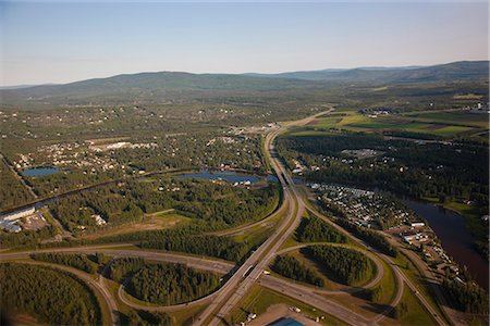 Aerial view of the city of Fairbanks and the Johansen Expressway, Interior Alaska, Summer Stock Photo - Rights-Managed, Code: 854-03845533