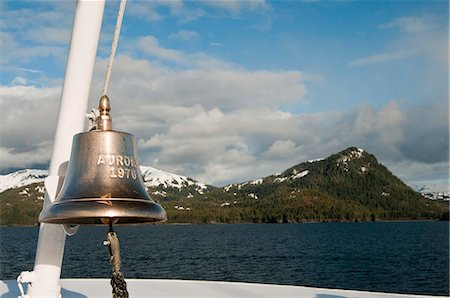 The bell of the M/V Aurora during transit in Prince William Sound, Southcentral Alaska, Spring Stock Photo - Rights-Managed, Code: 854-03846085