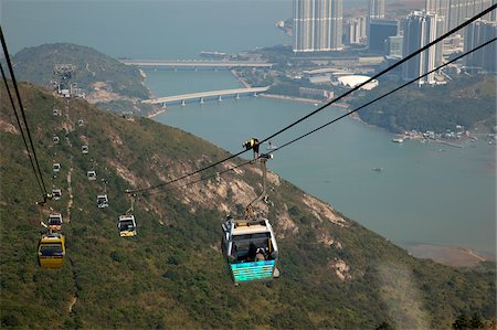 simsearch:855-05981096,k - Overlooking Tung Chung city from the 360 skyrail, Lantau Island, Hong Kong Stock Photo - Rights-Managed, Code: 855-05984010