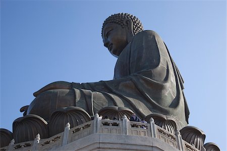 simsearch:855-05984035,k - Giant Buddha statue at Ngon Ping, Po Lin monastery, Lantau Island, Hong Kong Foto de stock - Con derechos protegidos, Código: 855-05984086