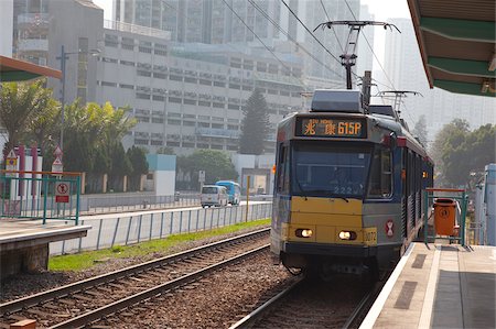Light rail at Tuen Mun, New Territories, Hong Kong Stock Photo - Rights-Managed, Code: 855-05984297