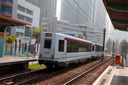 Light rail at Tuen Mun, New Territories, Hong Kong Stock Photo - Rights-Managed, Code: 855-05984300