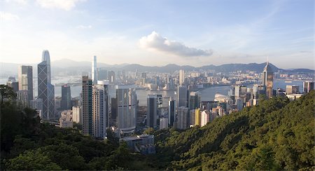 población - Cityscape from the Peak, Hong Kong Foto de stock - Con derechos protegidos, Código: 855-05984337