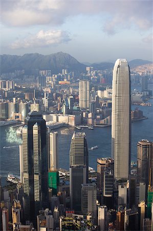 Cityscape from the Peak at dusk, Hong Kong Stock Photo - Rights-Managed, Code: 855-05984357