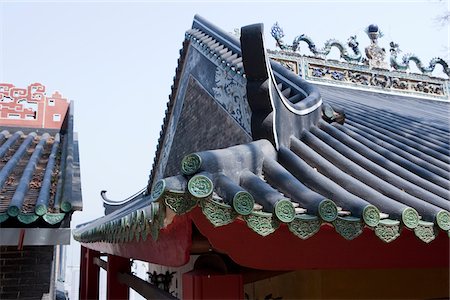 simsearch:855-05984249,k - Engravings on the roof of the temple at Tsing Shan temple, New Territories, Hong Kong Fotografie stock - Rights-Managed, Codice: 855-05984563