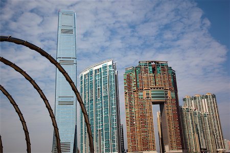 simsearch:855-05981064,k - Looking over to ICC Tower and Union Square at West Kowloon from Tsimshatsui, Hong kong Stock Photo - Rights-Managed, Code: 855-05981064