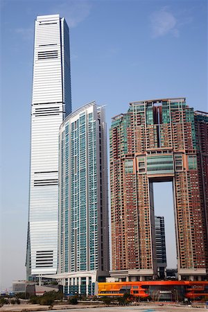 Looking over to ICC Tower and Union Square at West Kowloon from Tsimshatsui, Hong kong Stock Photo - Rights-Managed, Code: 855-05981083