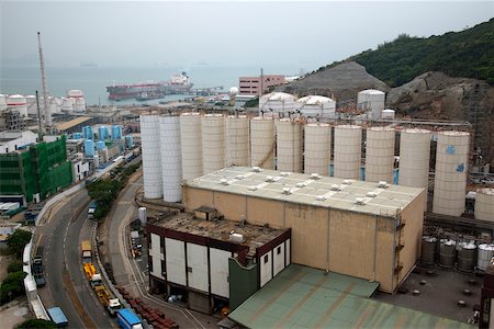 Oil depot at Nam Wan Kok, Tsing Yi, Hong Kong Stock Photo - Rights-Managed, Code: 855-05981108