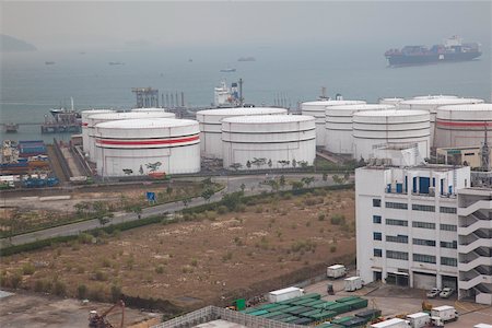 Oil depot at Nam Wan Kok, Tsing Yi, Hong Kong Stock Photo - Rights-Managed, Code: 855-05981109