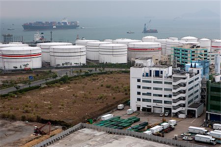 Oil depot at Nam Wan Kok, Tsing Yi, Hong Kong Stock Photo - Rights-Managed, Code: 855-05981161