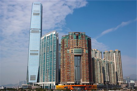 Looking over to ICC Tower and Union Square at West Kowloon from Tsimshatsui, Hong kong Stock Photo - Rights-Managed, Code: 855-05981659