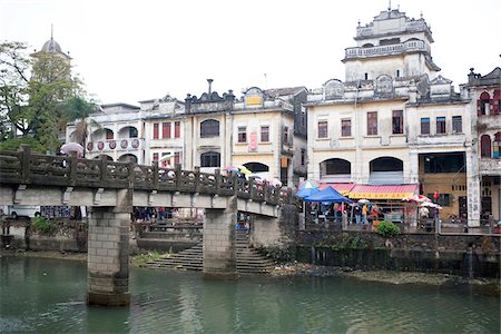 simsearch:855-05981948,k - Fußgängerbrücke über den Tanjiang River, Chika, Kaiping, China Stockbilder - Lizenzpflichtiges, Bildnummer: 855-05981948