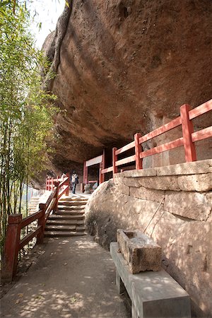 A Buddhist shrine at the cave, Roaring tiger rock Huxiaoyan, Yixiantian, Wuyi mountains, Fujian, China Stock Photo - Rights-Managed, Code: 855-05982396